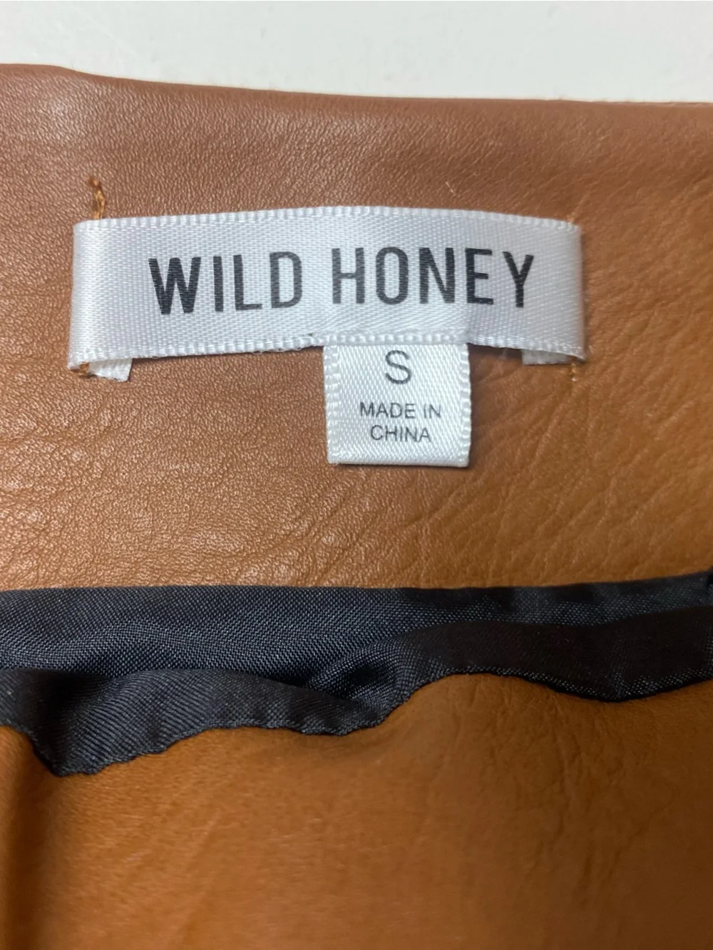 Wild Honey Faux Leather Tricolor Panel - Olive, Cream, Brown